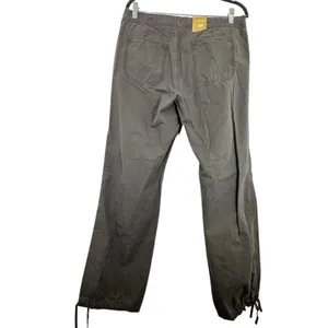 Vintage Y2K 2007 Classic Rise Old Navy Wide Leg Grey‎ Chino Pant Drawsting Hem thumbnail 4
