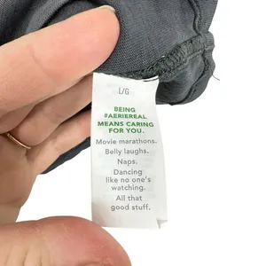 Aerie Feelin‎ Beachy Graphic Crop Top Grey Mineral Wash Cotton Tee Large Casual thumbnail 2
