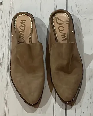 Sam Edelman Llewelyn beige suede leather slip on shoes thumbnail 1