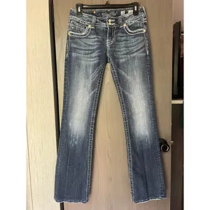 Miss Me Jean Rhinestone Embellished Cross Pocket Low Rise Bootcut 28x31 JP504689 thumbnail 7