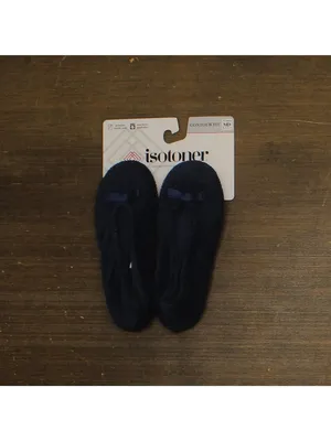 NWT Isotoner Microterry Gemma Ballerina Slippers Navy Blue Chevron M (6.5-7.5) thumbnail 3