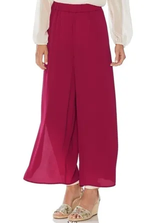 Vince Camuto pants Lagenlook flowy beach wide leg hot pink business office Sz M‍ thumbnail 1