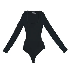 Abercrombie & Fitch Ribbed Square Neck Bodysuit Size XS Black Minimalist Preppy thumbnail 2