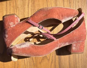 Sam Edelman Pink Velvet Heels thumbnail 1