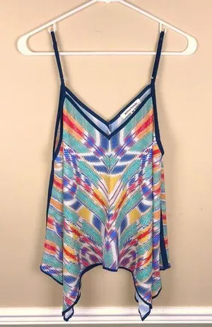 Jealous Tomato Women’s Multi-Colored Patterned Handkerchief Tank Top thumbnail 1