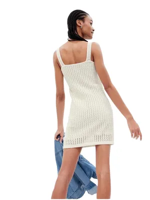 Gap Crochet Mini Dress. Off White Size Medium NWT thumbnail 6