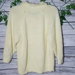 Diane Von Furstenberg high collar cream knit sweater Medium thumbnail 5