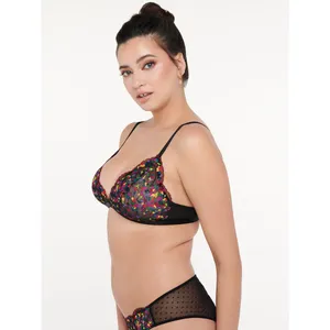 Nwt Savage X Fenty Steamy Floral Lace Black Caviar Romance In Bloom Lace Xs Product Description Lush florals are always a vibe! Our sheer Steamy Floral Lace Bralette features a unique floral print and scalloped trim. Features Unlined lace bralette Triangle cups Powermesh wing Rose gold-tone hardware Adjustable straps Hook-and-eye back closure Lace: 83% Nylon, 17% Elastane; Wing: 88% Nylon, 12% Elastane Hand wash cold, line dry Imported thumbnail 6