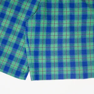 Vintage High Waisted Blue Green Plaid Shorts thumbnail 8