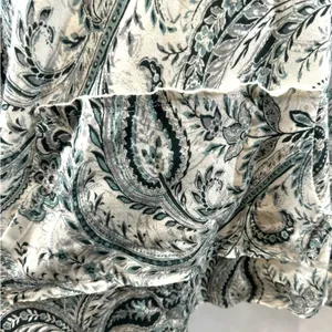 JM Active ivory and green paisley print soft brushed hoodie size medium NWT thumbnail 4