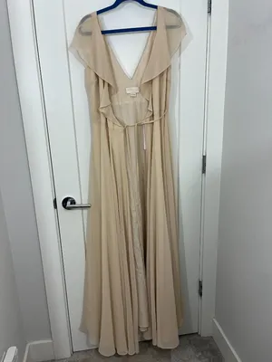 New Jenny Yoo Size 6 Sand Dune Faye Luxe Chiffon Wrap Bridesmaid Dress thumbnail 8