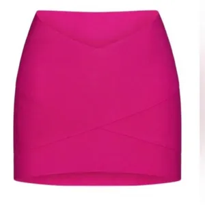 NWT SKIMS KNIT SWIM MINI SKIRT In Magenta Pink Stretch SZ-3X thumbnail 3