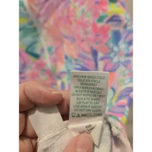 Lilly Pulitzer Girls XL 12-14 Tropical Floral Zip Front Swim Coverup Dress Pink thumbnail 5
