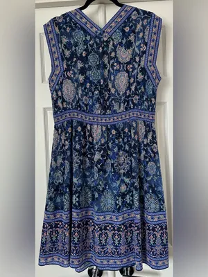 Rebecca Taylor Dreamweaver 100% Silk V-Neck Floral Dress Size 12 thumbnail 4