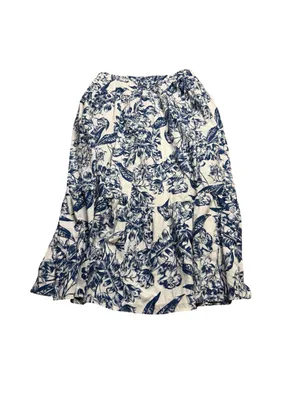 🌸 Abercrombie & Fitch Blue Floral Two Piece Set Top L Skirt LP 🌸 thumbnail 5