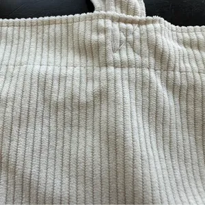 Sezane Corduroy Tote bag beige Velvet Striped thumbnail 6