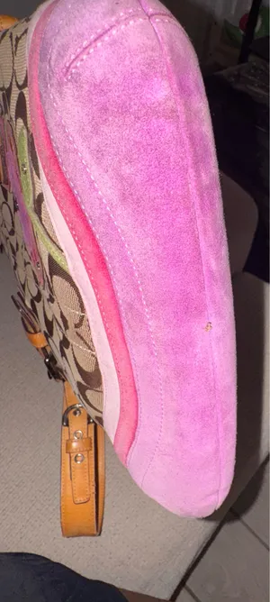 Coach SignaturePurple and Pink FlowerAppliqué Shoulder Bag (Style 1469) thumbnail 9