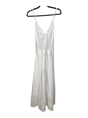 BTFBM White Cutout Maxi Dress Size Large Slit Pockets Adjustable Straps NWT thumbnail 4