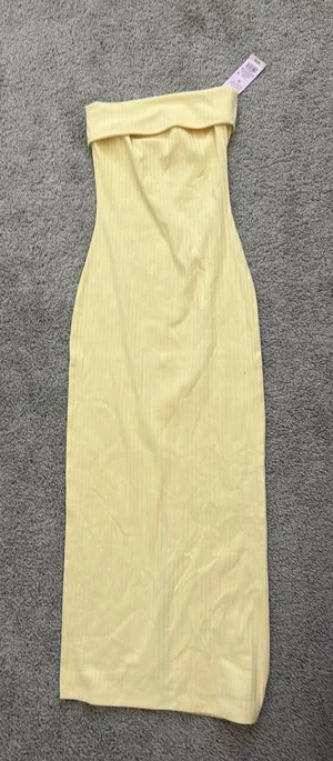 Target strapless yellow dress thumbnail 1