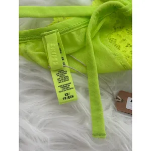 Skims Summer Mesh Lace Plunge Halter Bralette Green Highlighter Size XS thumbnail 7
