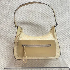 Liz Claiborne Y2K Tan Monogram Straw‎ Texture Preppy Shoulder Bag thumbnail 2