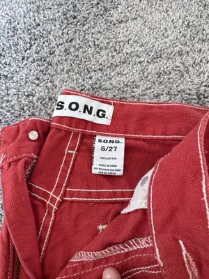 Song cargo jeans Red Size 27 thumbnail 2