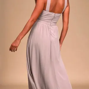 Lulus Air of Romance Taupe Maxi Dress Small Wedding Bridesmaid Formal Neutral thumbnail 3