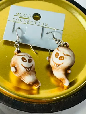 Brown Ghost Charm Earrings for Small Pets Fans thumbnail 3
