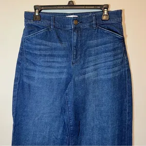 Loft Women’s High Rise Trousers‎ Dark Wash Wide Leg Jeans 6 thumbnail 2