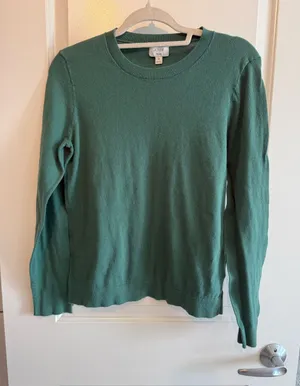 J. Crew Teal Green Lightweight Crewneck Sweater thumbnail 1