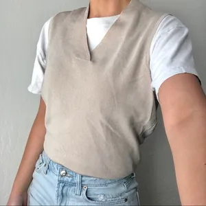 vintage beige merona sweater vest thumbnail 1