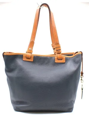 Dooney and Bourke Dillen Navy Pebble Leather Double Pocket Convertible Shopper thumbnail 4