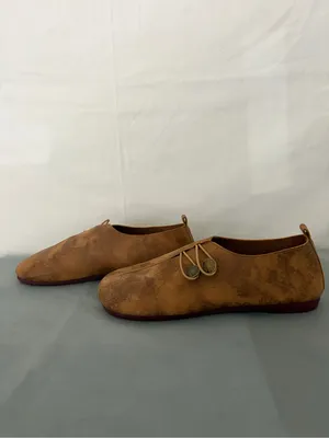 Flat Shoes Jeans Women’s Size 41 EU Brown Suede Lace Up Flat Shoes(B202) thumbnail 5