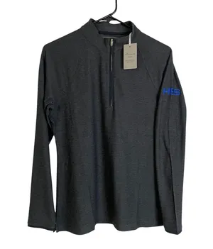 Peter Millar Perth Performance 1/4 Zip Womens M Gray Melange Raglan HBS Logo UPF thumbnail 1