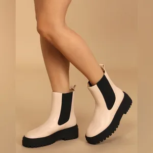 Lulu’s New Derrie Light Nude Platform Ankle Boots Chelsea Women’s Size 6.5 thumbnail 13
