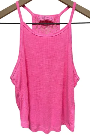 Abercrombie &‎ Fitch Y2K Vtg Cami Tank Top Women XS Pink Lace Coquette Halter thumbnail 1