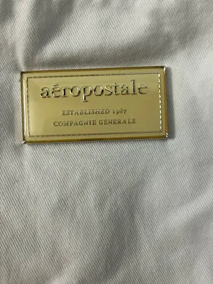 Aeropostale White Canvas Tote Bag with Strap Accents thumbnail 5