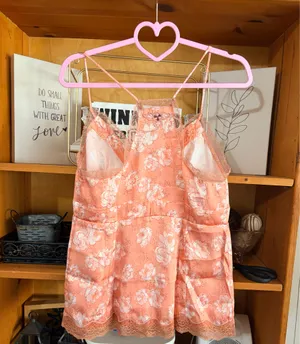 Free People Night Special Floral lace Tangerine Cami size Small New Boho thumbnail 4