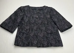 Ali‎ Miles Black Metallic Purple Jacket Womens Size Small Office Preppy Mature thumbnail 1
