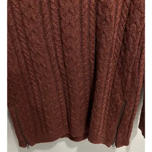 American Eagle Cable Knit Sweater Side Zipper Size‎ S Rust Color thumbnail 5