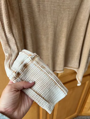 Free People Waffle Knit Long Sleeve thumbnail 4