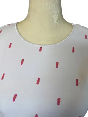 Christopher & Banks white sleeveless flip flop print tank top women's size M thumbnail 5