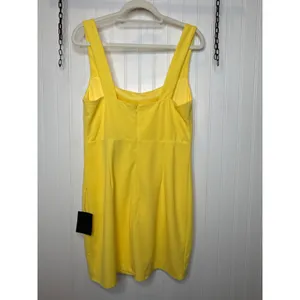 NWT Lulus Social Sensation Light Yellow Square Neck Mini Bodycon Dress Party L thumbnail 3