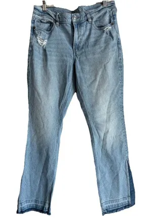 American‎ Eagle Jeans Women's 12 90s Low Rise Skinny Kick Stretch Denim Raw Hem thumbnail 1
