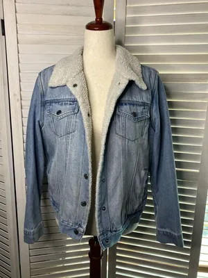 Working Title Sherpa lined Jean jacket size L Blue Size L thumbnail 1