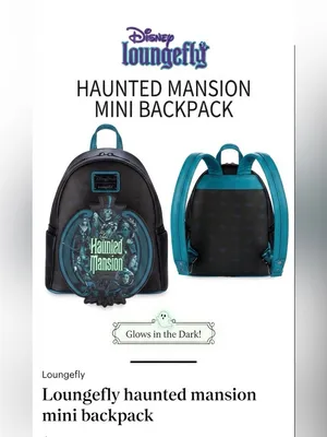 Disney Loungefly Haunted Mansion Glow-in-the-Dark‎ Mini Backpack thumbnail 2
