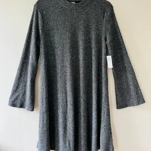 Old Navy Sz L Stretch Marled Pullover Flare Swing‎ Midi Dress Long Flare Sleeve thumbnail 9
