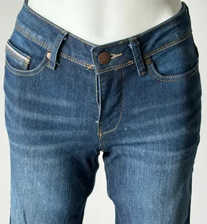 Faded Glory Dark Blue Cuffed Capri Jeans  thumbnail 2