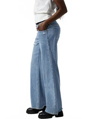 Pacsun Zoe Low Rise Girlfriend Jeans Ripped Medium Indigo NWT Eugenie Size 30 thumbnail 3