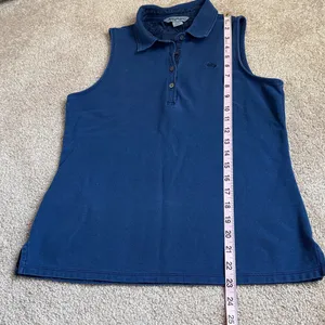 Tommy Bahama Ladies Cotton Navy Sleeveless Golf Polo. Size Small thumbnail 5